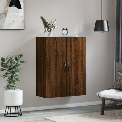 Wall Mounted Cabinet Brown Oak 69.5x34x90 cm Engineered Wood