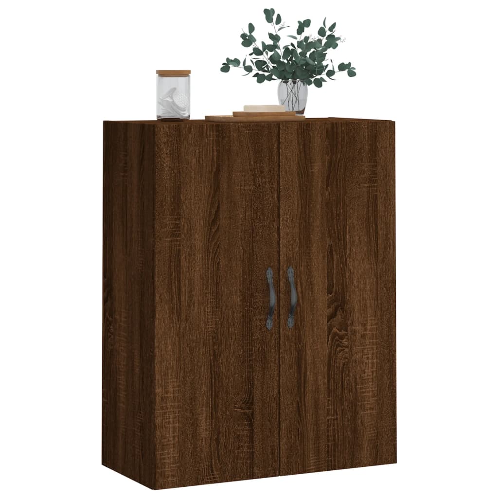 Wall Mounted Cabinet Brown Oak 69.5x34x90 cm Engineered Wood