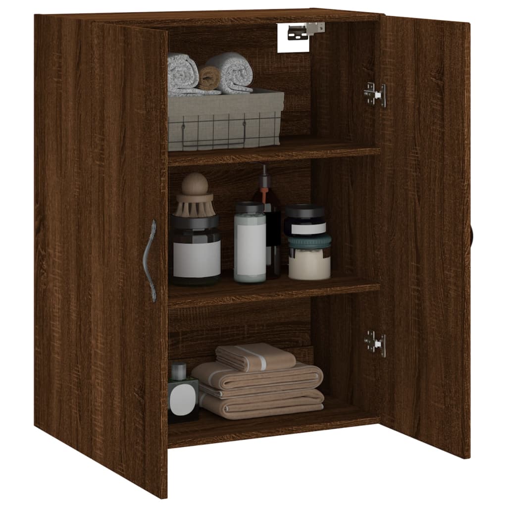 Wall Mounted Cabinet Brown Oak 69.5x34x90 cm Engineered Wood