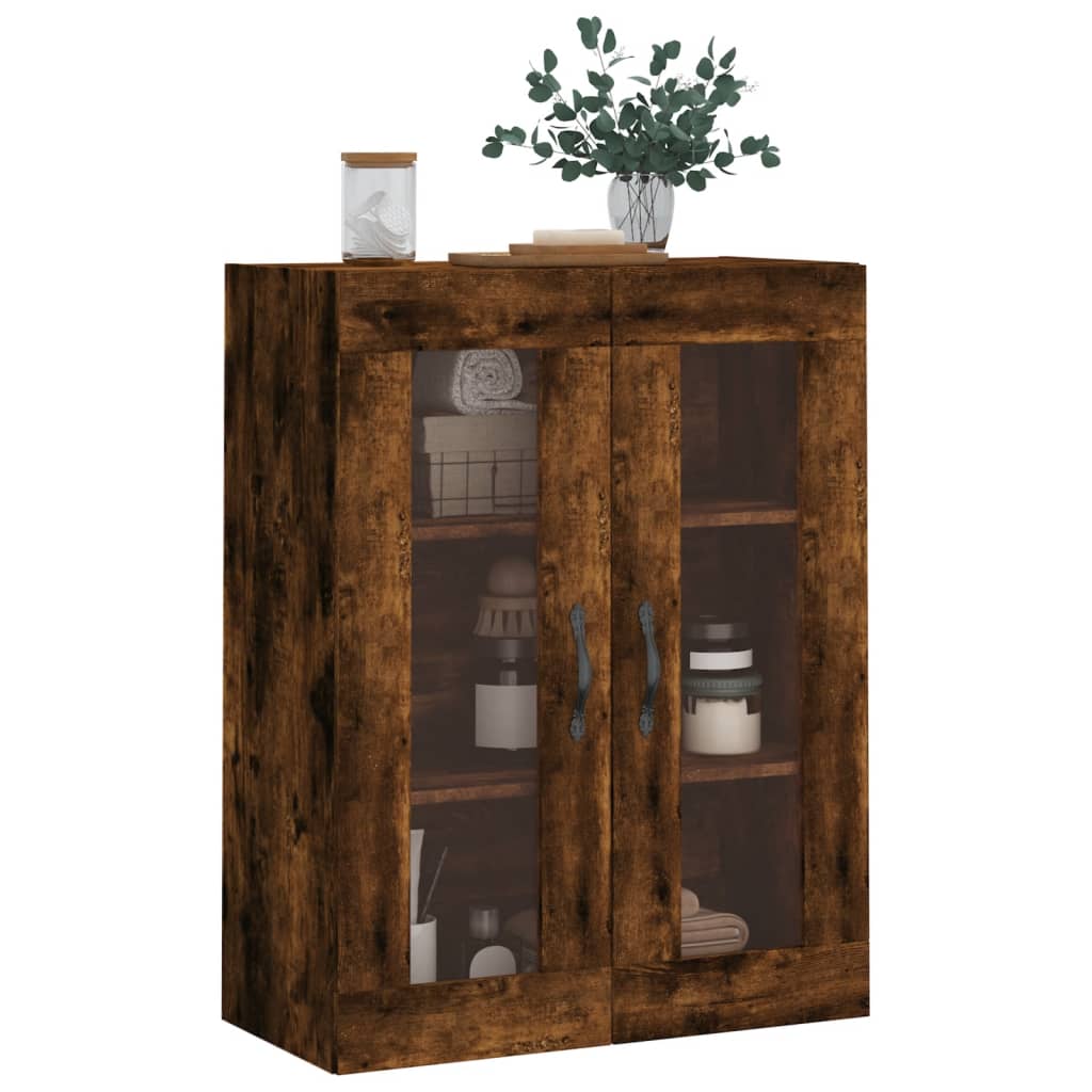 Wall Mounted Cabinet Smoked Oak 69.5x34x90 cm Engineered Wood