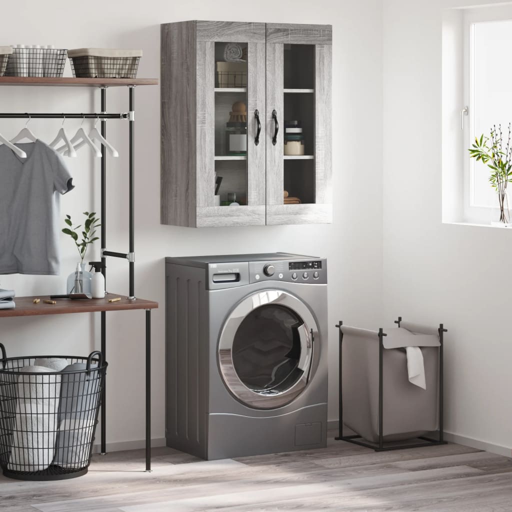 Wall Mounted Cabinet Grey Sonoma 69.5x34x90 cm Engineered Wood
