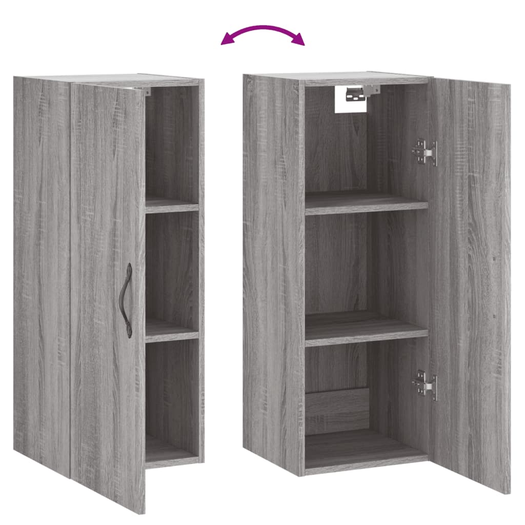 Wall Mounted Cabinet Grey Sonoma 34.5x34x90 cm Engineered Wood