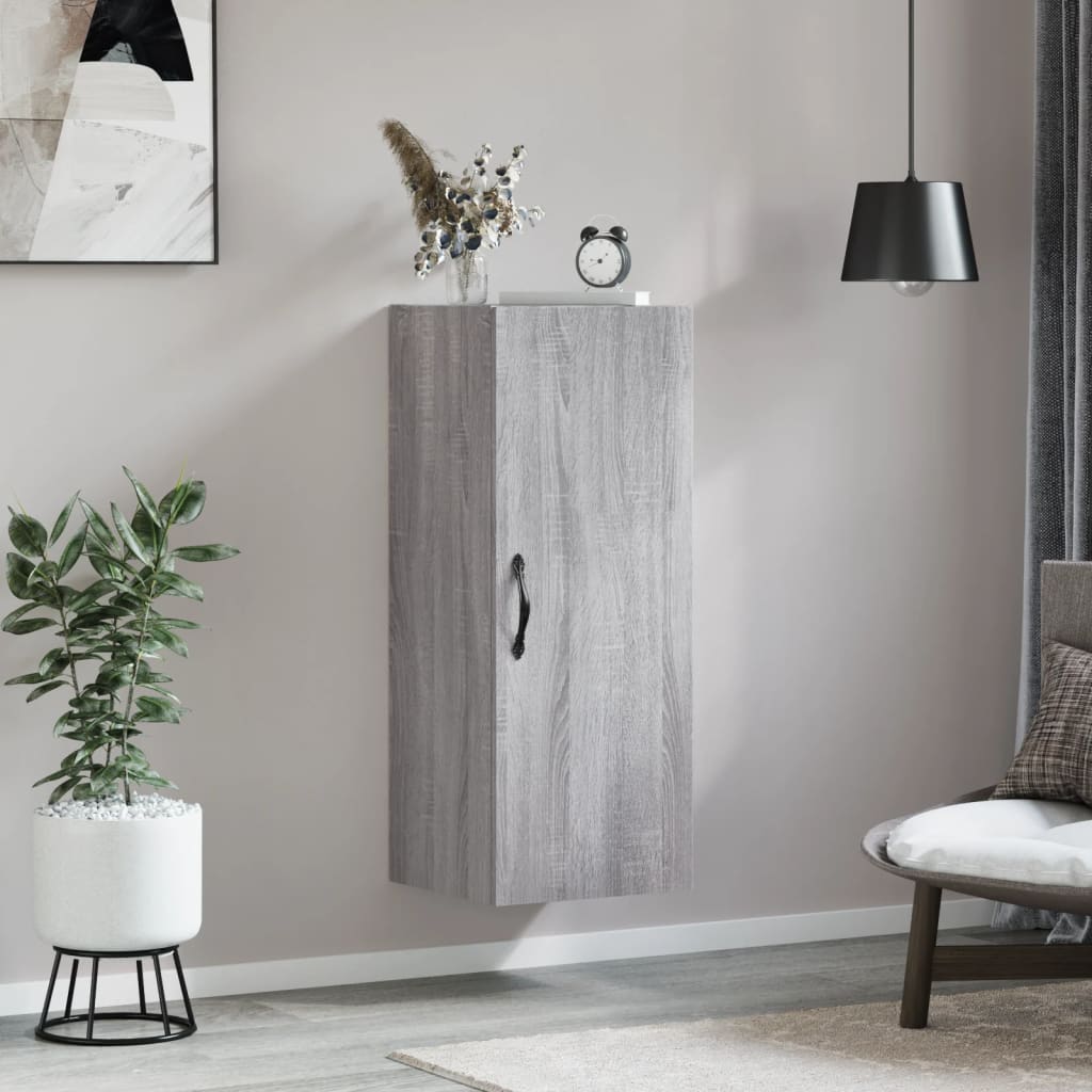 Wall Mounted Cabinet Grey Sonoma 34.5x34x90 cm Engineered Wood