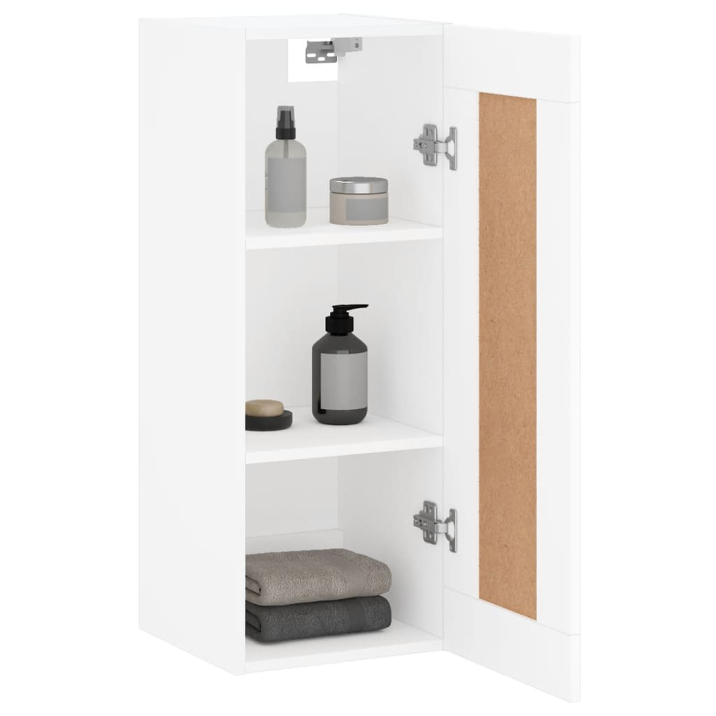 Wall Mounted Cabinet White 34.5x34x90 cm Engineered Wood