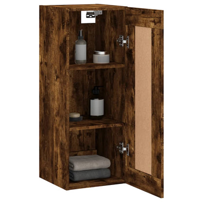 Wall Mounted Cabinet Smoked Oak 34.5x34x90 cm Engineered Wood