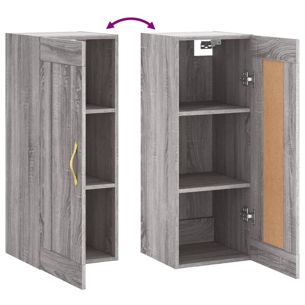 Wall Mounted Cabinet Grey Sonoma 34.5x34x90 cm Engineered Wood