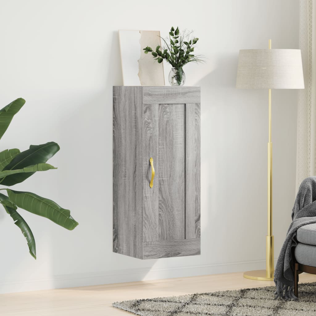 Wall Mounted Cabinet Grey Sonoma 34.5x34x90 cm Engineered Wood