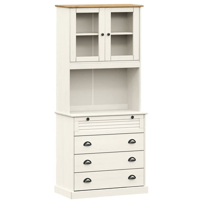 Highboard VIGO White 80x40x176 cm Solid Wood Pine