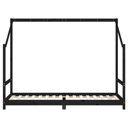 Kids Bed Frame Black 80x200 cm Solid Wood Pine