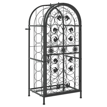 Wine Rack for 33 Bottles Black 45x36x100 cm Wrought Iron