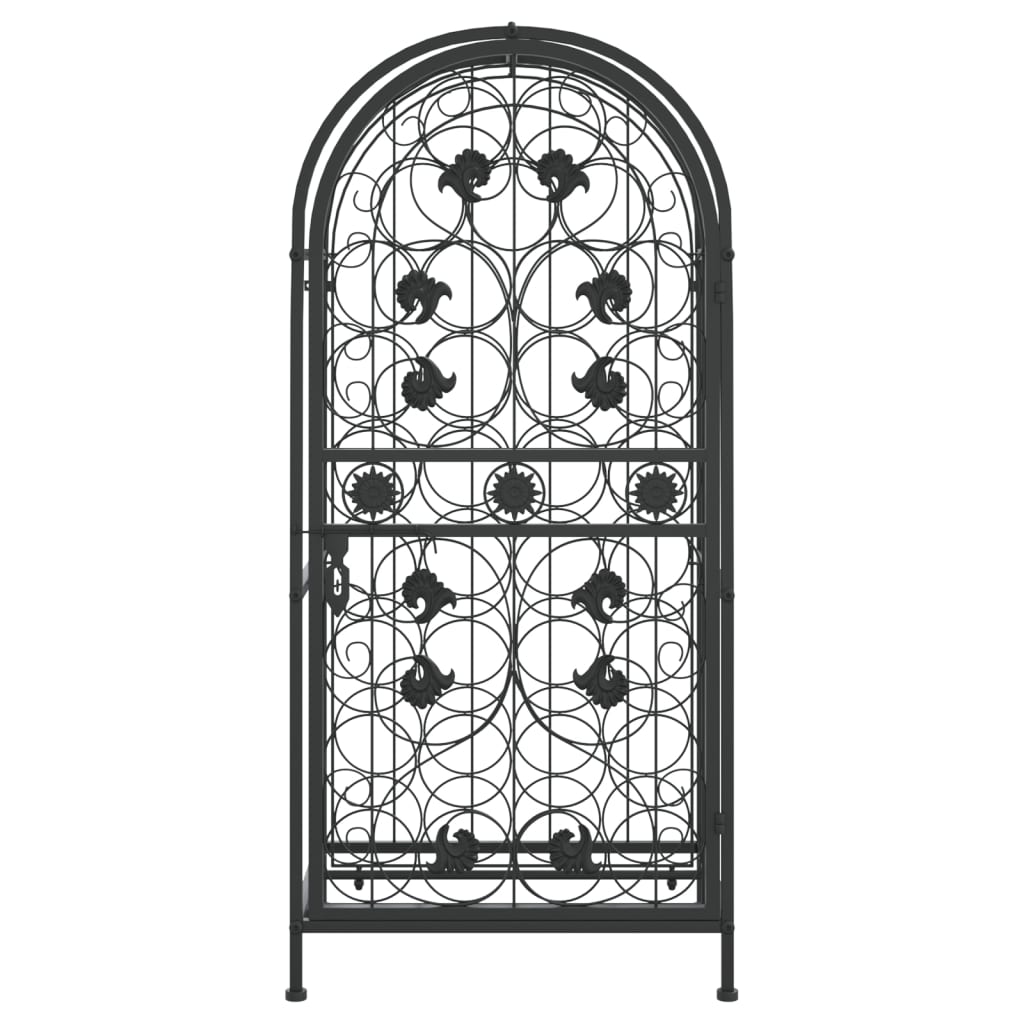 Wine Rack for 33 Bottles Black 45x36x100 cm Wrought Iron