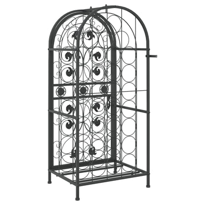 Wine Rack for 33 Bottles Black 45x36x100 cm Wrought Iron