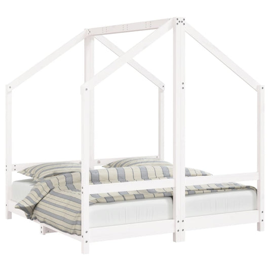 Kids Bed Frame White 2x(70x140) cm Solid Wood Pine