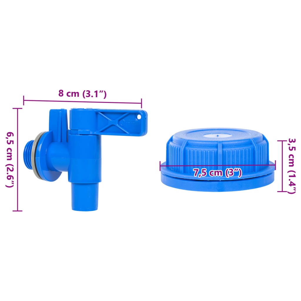 Water Container with Tap Transparent 10 L Plastic