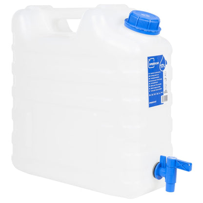 Water Container with Tap Transparent 15 L Plastic