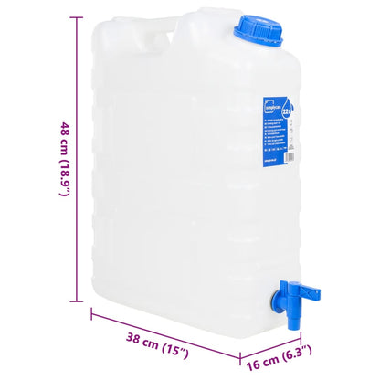 Water Container with Tap Transparent 20 L Plastic