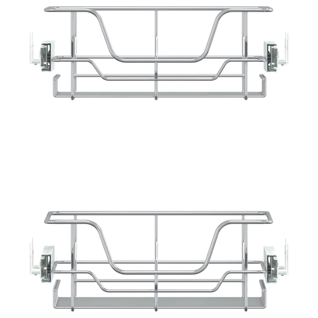 Pull-Out Wire Baskets 2 pcs Silver 45 cm
