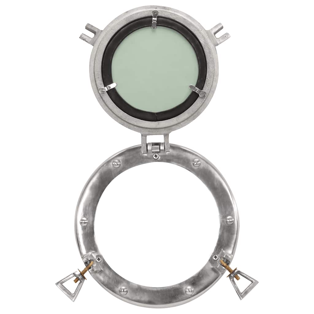 Porthole Mirror Wall Hanging Ø23 cm Aluminium and Glass