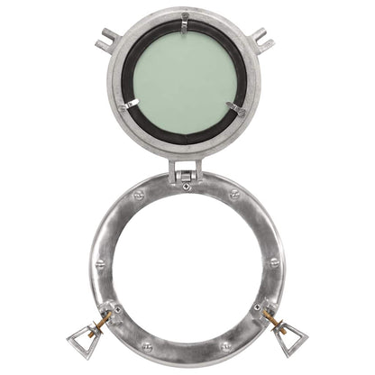  Porthole Mirror Wall Hanging Ø23 cm Aluminium and Glass