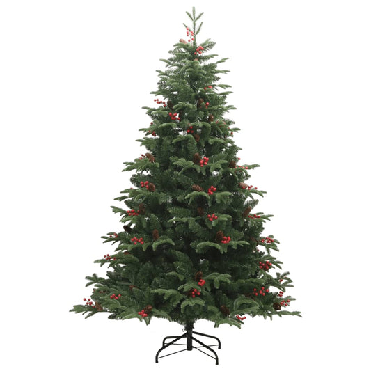 Artificial Hinged Christmas Tree Green with red berries PVC, PE, Iron