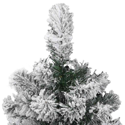 Artificial Hinged Christmas Tree Green and White PVC, Iron 59 in