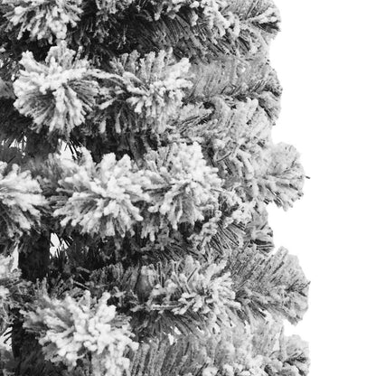 Artificial Hinged Christmas Tree Green and White PVC, Iron 59 in