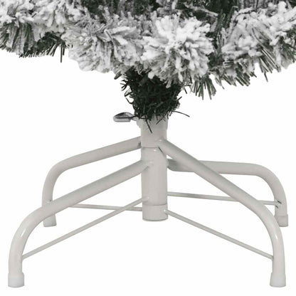 Artificial Hinged Christmas Tree Green and White PVC, Iron 59 in