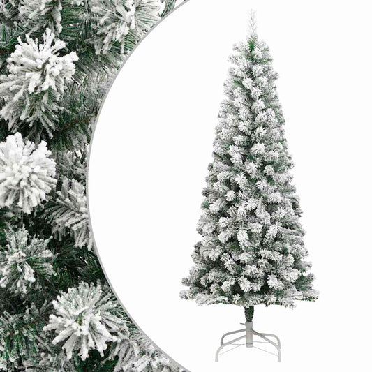 Artificial Hinged Christmas Tree Green and white PVC and iron Large