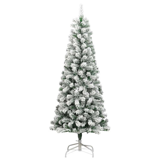 Artificial Hinged Christmas Tree Green and white PVC and iron Large