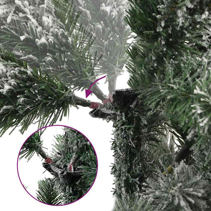 Artificial Hinged Christmas Tree Green and white PVC and iron Large