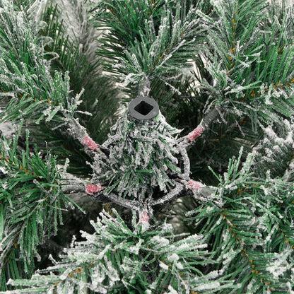 Artificial Hinged Christmas Tree Green and white PVC and iron Large