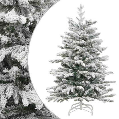 5.9 ft Artificial Hinged Christmas Tree Green and White PVC, PE, Iron