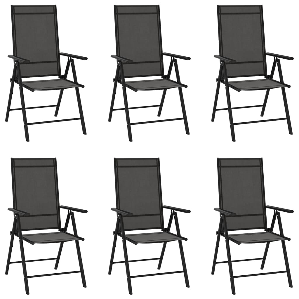 Garden Dining Set | Black | Powder-coated aluminium, WPC, Textilene