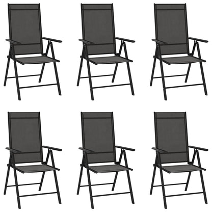 Garden Dining Set | Black | Powder-coated aluminium, WPC, Textilene