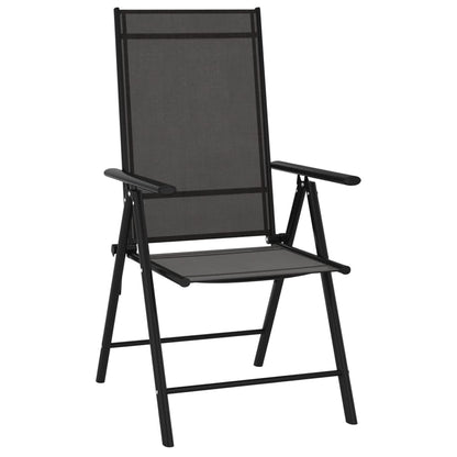 Garden Dining Set | Black | Powder-coated aluminium, WPC, Textilene