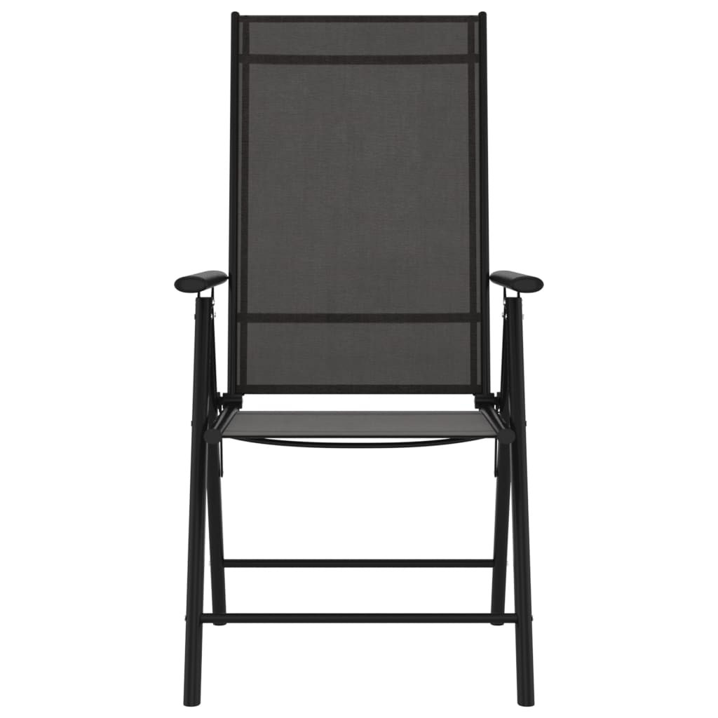 Garden Dining Set | Black | Powder-coated aluminium, WPC, Textilene