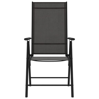 Garden Dining Set | Black | Powder-coated aluminium, WPC, Textilene