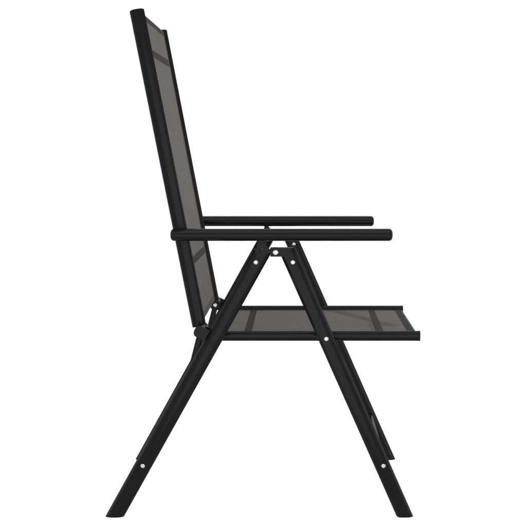Garden Dining Set | Black | Powder-coated aluminium, WPC, Textilene
