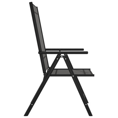 Garden Dining Set | Black | Powder-coated aluminium, WPC, Textilene