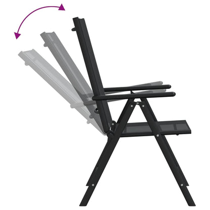 Garden Dining Set | Black | Powder-coated aluminium, WPC, Textilene