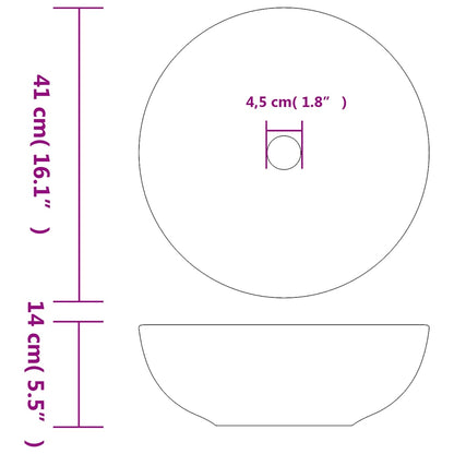 Countertop Basin Black and Blue Round Φ41x14 cm Ceramic