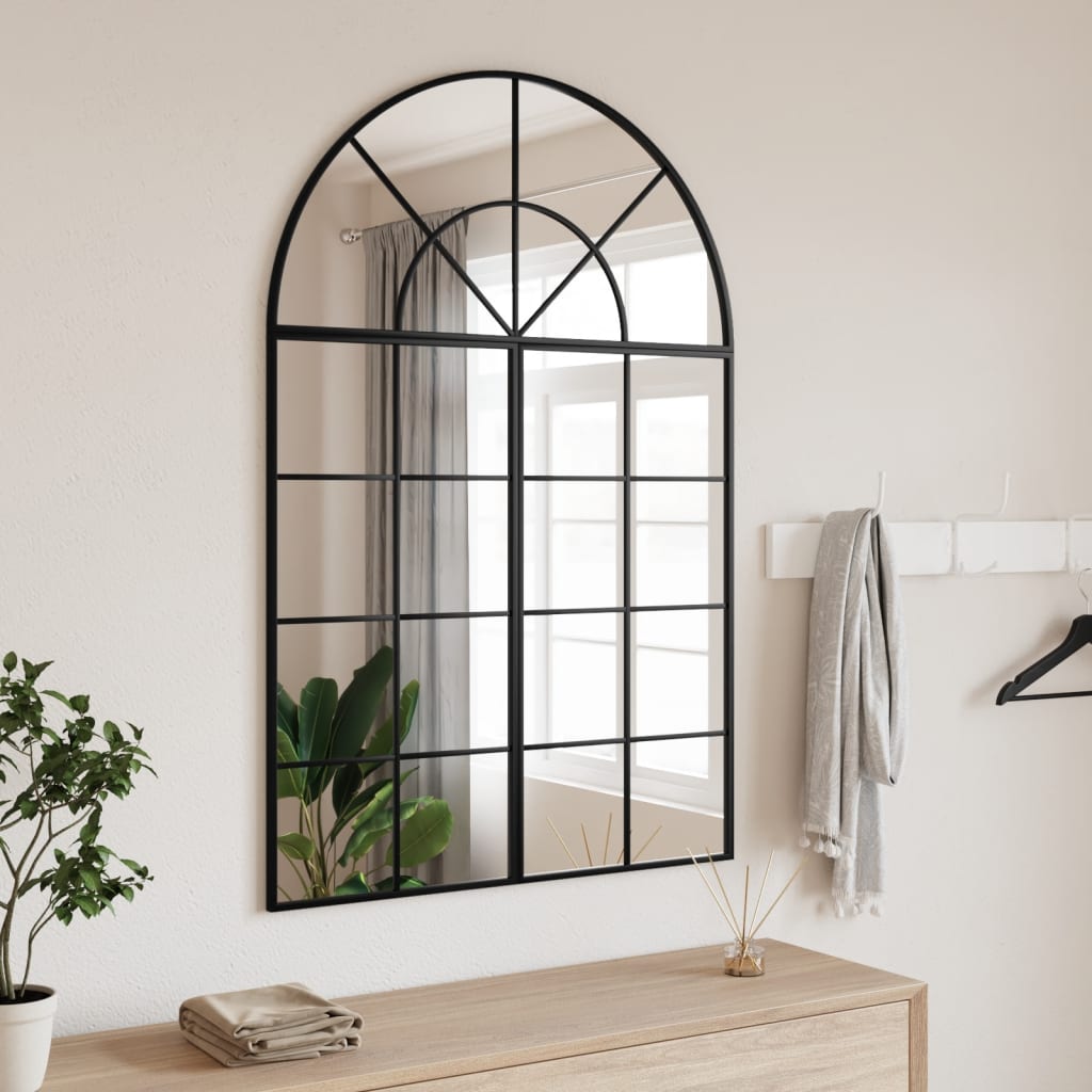 Wall Mirror Black 80x120 cm Arch Iron