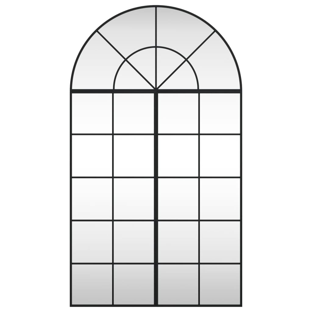 Wall Mirror Black 31.5"x55.1" Arch Iron