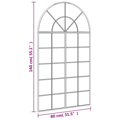 Wall Mirror Black 31.5"x55.1" Arch Iron