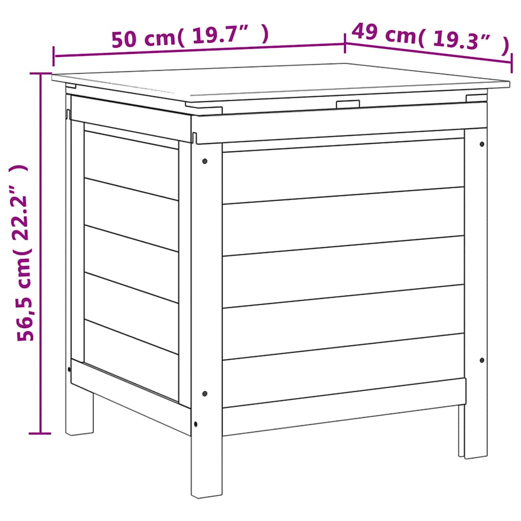 Patio Storage Box Brown 19.7"x19.3"x22.2" Solid Wood Fir