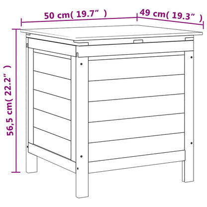 Patio Storage Box Brown 19.7"x19.3"x22.2" Solid Wood Fir