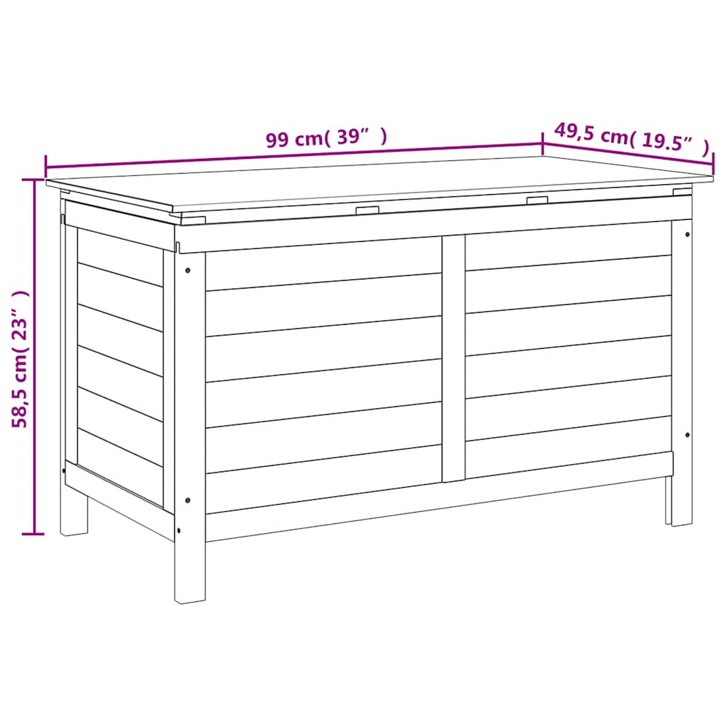 Patio Storage Box White 39"x19.5"x23" Solid Wood Fir
