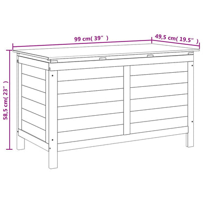 Patio Storage Box White 39"x19.5"x23" Solid Wood Fir