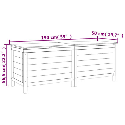 Garden Storage Box 150x50x56.5 cm Solid Wood Fir