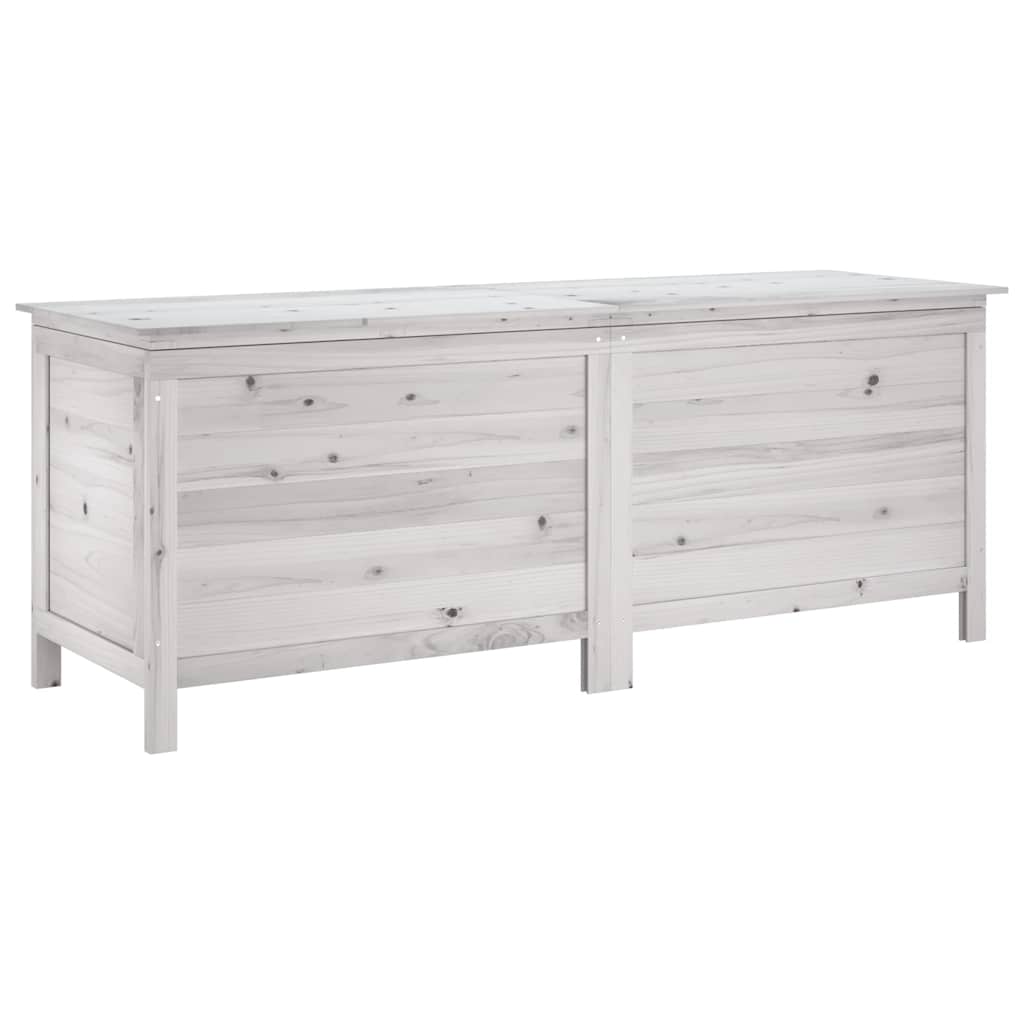 vidaXL Garden Storage Box White Solid Fir Wood 59.1 x 19.7 x 22.2 in